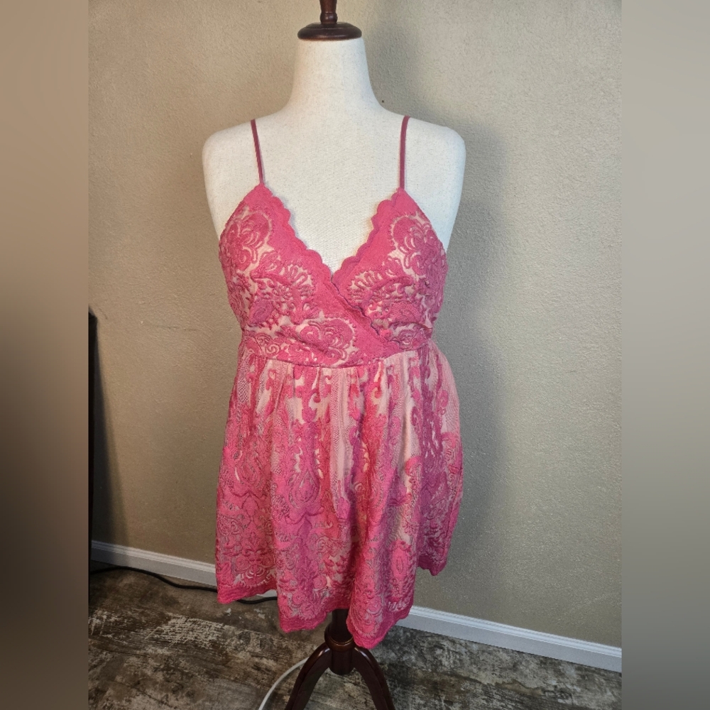 Southern Fried Chics Pink Lace V-Neck Mini Dress 2XL NWT 7749